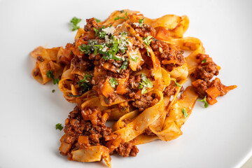 tagliatelle pasta with bolognaise