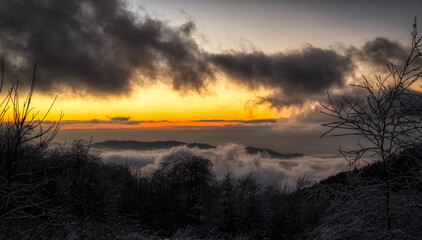 sunset in the mountains