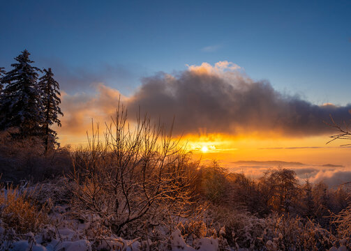 sunset in the mountains