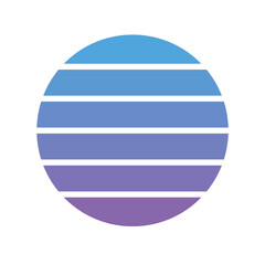 Sunset Retro rainbow striped Color