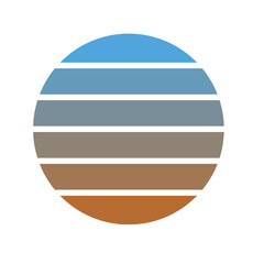 Sunset Retro rainbow striped Color