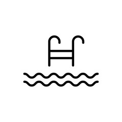 Pool flat icon. Single high quality outline symbol of water for web design or mobile app. Thin line signs of swimming for design logo, visit card, etc.