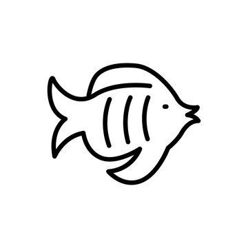 recommend clip art: Tropical Fish icon. Line simple Summer icon for templates, web design and infographics
