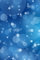 abstract blue blur bokeh snow background with copy space