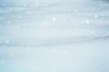 Winter landscape. It's snowy. Snowflakes, drifts of snow. At close range. 