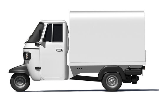 3d illustration - three-wheeled light commercial vehicle