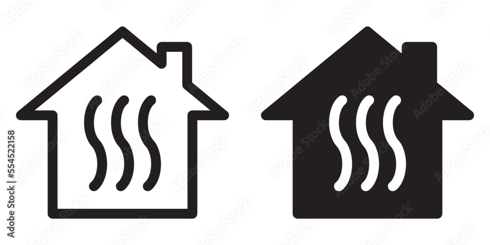 Wall mural ofvs269 outlinefilledvectorsign ofvs - home heating vector icon . smart house . isolated transparent