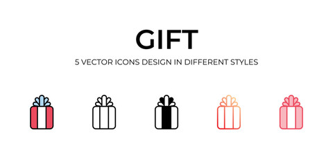 Gift icons with white background.