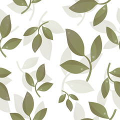 delicate and elegant seamless pattern with plant elements