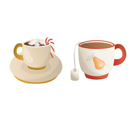 cute set with cozy things for a cozy tea party and reading