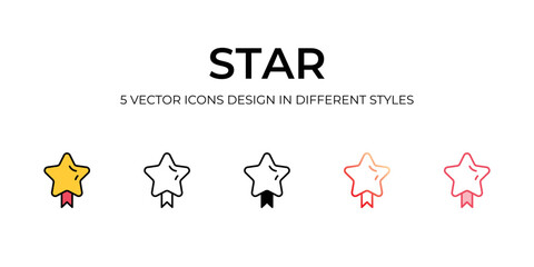 Star icons with white background.