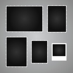 Set of photo frames. Vintage and polaroid