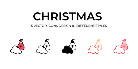 Christmas icons with white background.