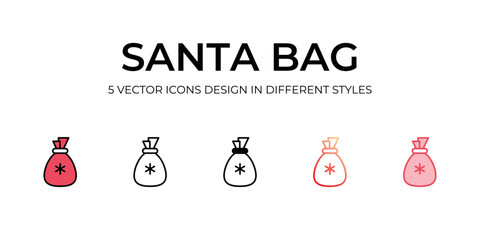 Santa bag icons with white background.