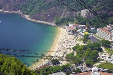Aerial view of Praia Vermelha in Rio de Janeiro.