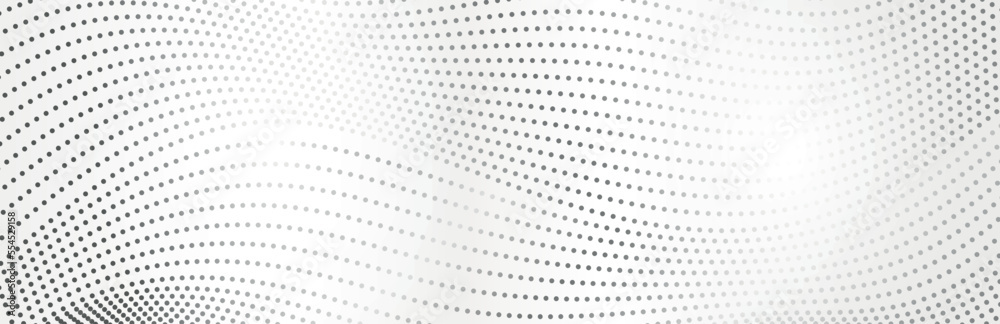 Leinwandbilder Abstract digital wave particles. Abstract halftone illustration background. Gradient Halftone dots wave abstract background.