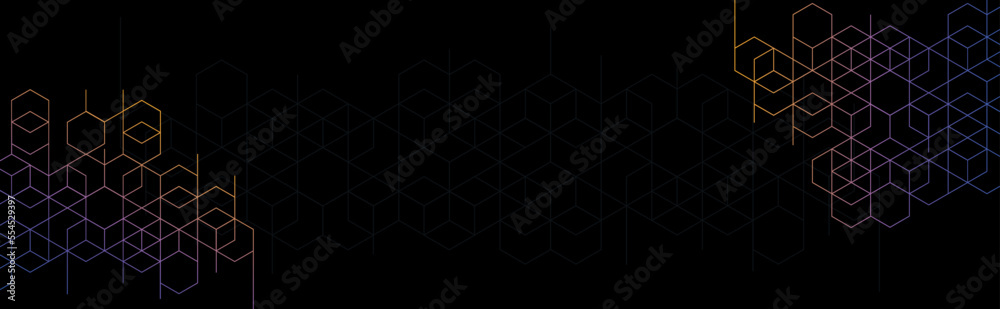 Poster Abstract geometric background with isometric vector blocks, polygon shape pattern
