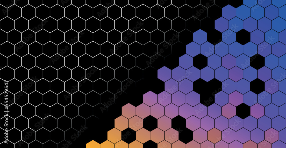 Aufkleber colorful gradient hexagonal tiles. abstract modern background. vector illustration. creative 3d cove