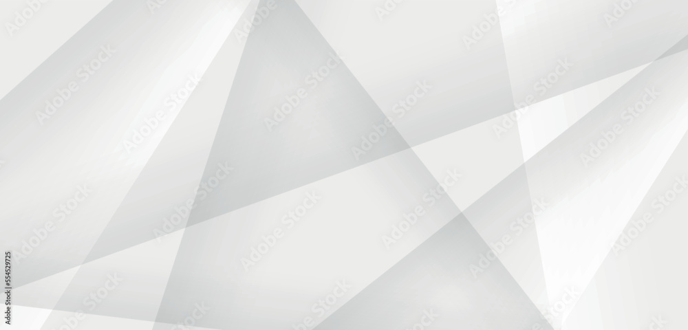 Aufkleber Abstract white geometric triangle 3D background. Polygon background pattern polygonal black and white wallpaper gray.