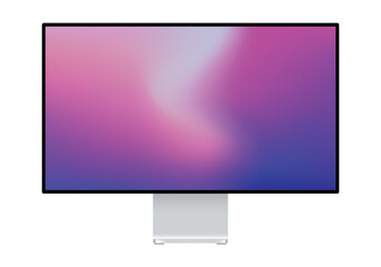 Modern computer monitor mockup isolated on white background front view.