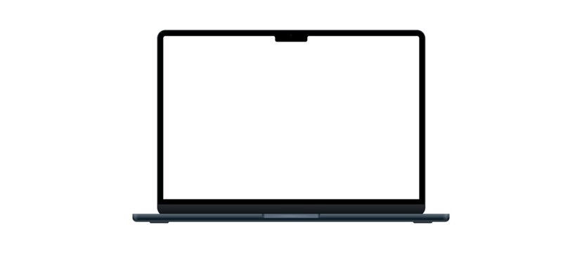 Macbook pro silver notebook with M2 Max chip model, flat laptop computer design.