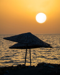 Epic sunset on the Mediterranean sea in Cyprus