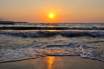 Epic sunset on the Mediterranean sea in Cyprus