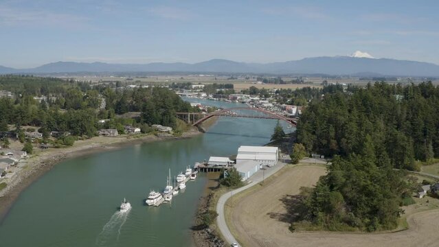 La Conner Washington Aerial Beautiful Skagit Valley City Overview Mt Baker