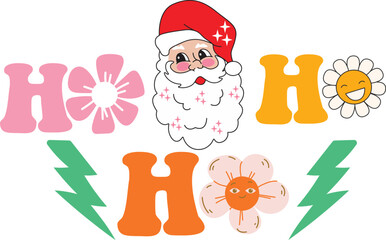 Ho Ho Ho Christmas Retro groovy svg designs/svg design bundle/svg cut files/Groovy designs