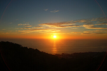 golden sunset over the Pacific Ocean in Laguna Beach, California