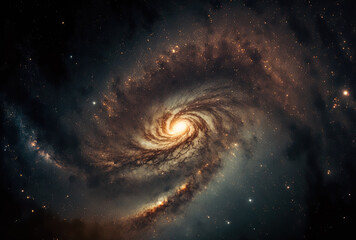 Fototapeta premium Long exposure shot of the Milky Way galaxy in the universe with stars and cosmic dust. Generative AI