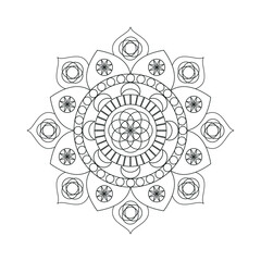 Pattern mandala black and white for hobby and relaxation , coloring circular ornament