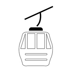 Cable car line art vector icon.