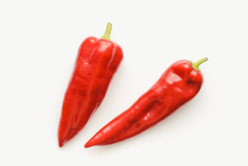 Red hot chili peppers. Red pepper on a white background.