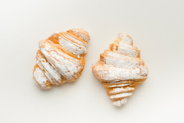 Croissants on a white background. Baking on a white background.