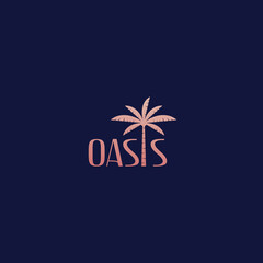 oasis logo with palm tree icon for luxury business