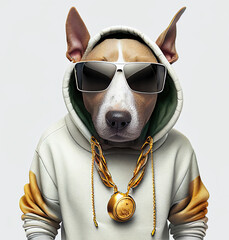 Cool dog Gangsta rapper in sunglasses.
sketch art for artist creativity and inspiration. generative AI - obrazy, fototapety, plakaty