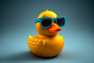 Funny rubber ducky with sunglasses