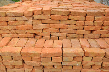 Finished fired brick made of clay