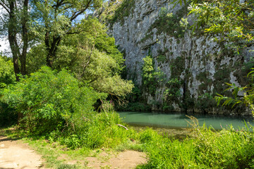 Landscape of Iskar Panega Geopark along the Gold Panega River, Bulgaria