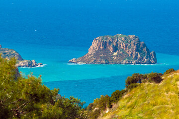 Petra tou Limnidi, rock island near Lefke, Cyprus.