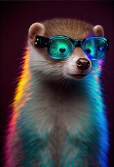 meerkat wears party glasses