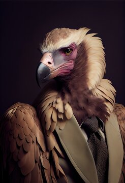 volture in beige suit