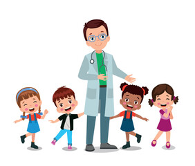 doctor and cute tiny students