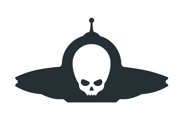 Alien skull in spaceship ufo vector design