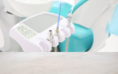 Empty desk in modern dentist's office