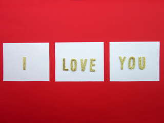 ı love you message with red background