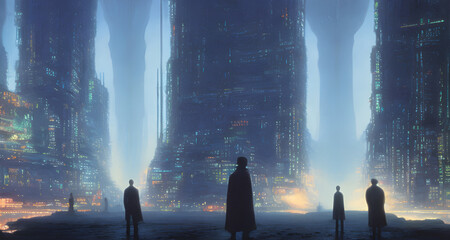Ai Digital Illustration Visiting A Steampunk Cityscape