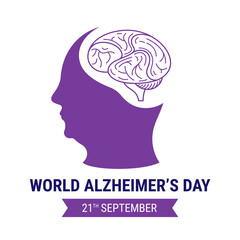 World alzheimer's day background, simple and flat concept style
