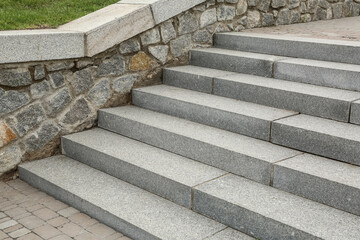 View of granite steps outdoors - obrazy, fototapety, plakaty